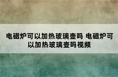 电磁炉可以加热玻璃壶吗 电磁炉可以加热玻璃壶吗视频